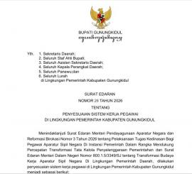 SE BUPATI GUNUNGKIDUL PEMBERLAKUAN WFH